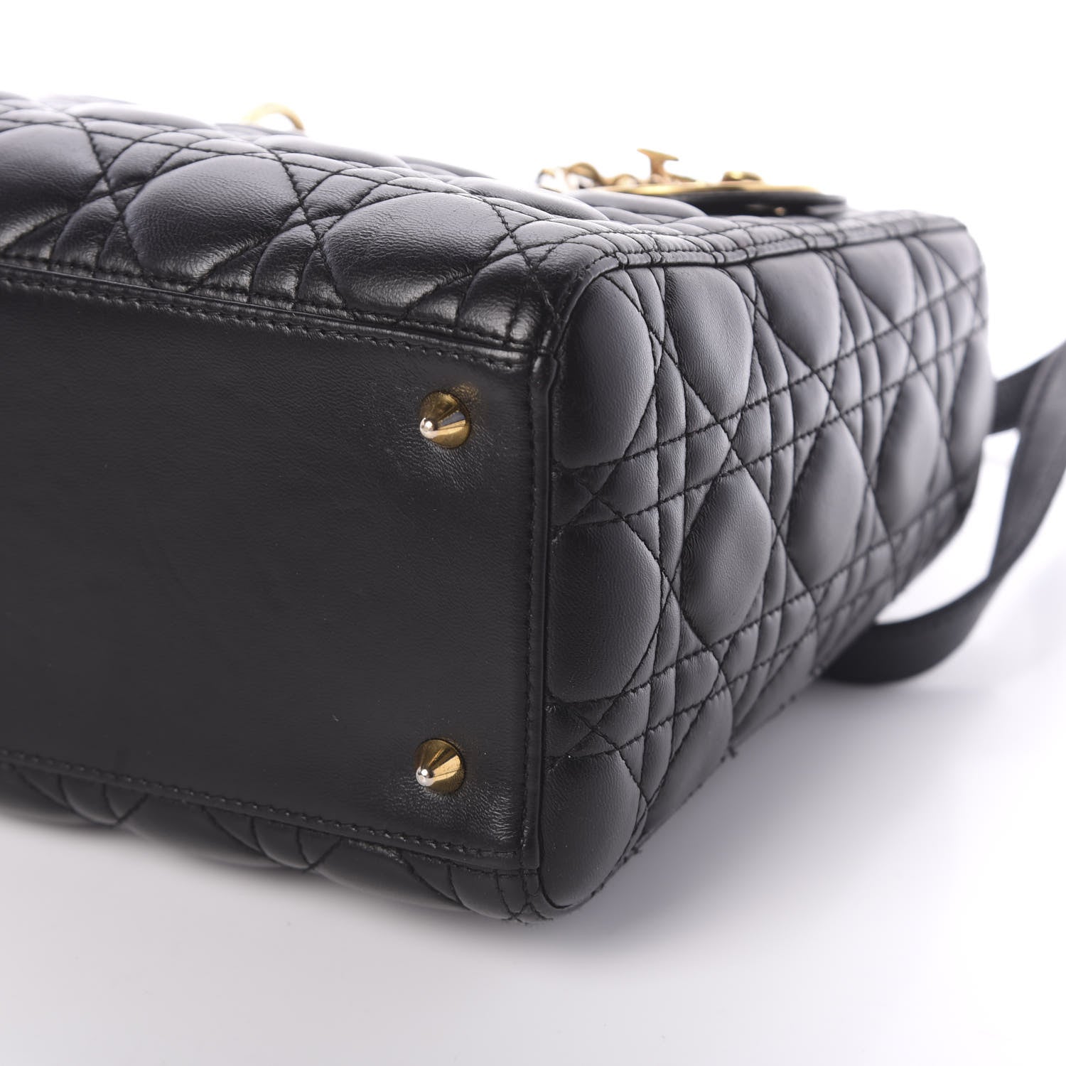 Christian Dior Lambskin Cannage Medium Lady Dior Black 7 of 7