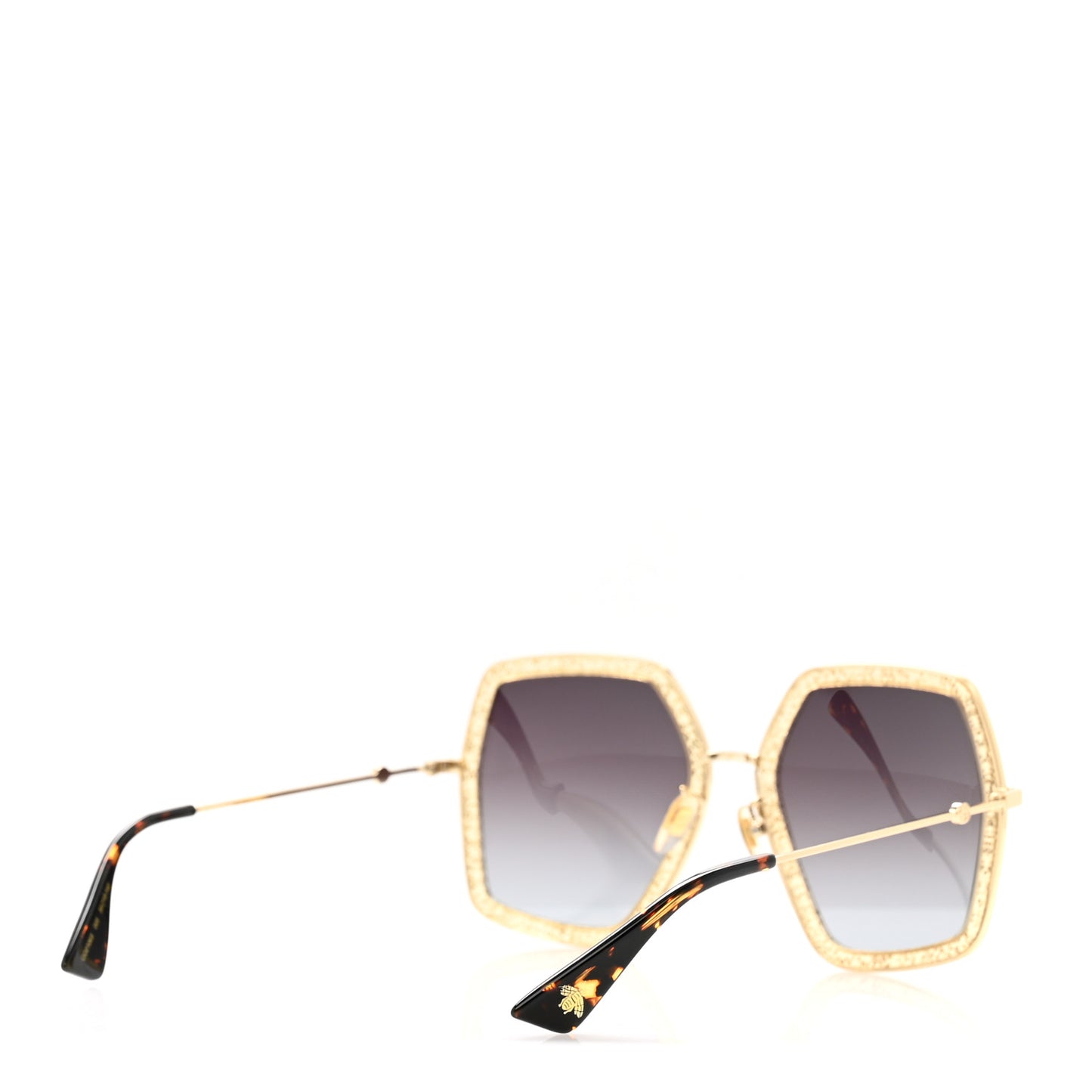 Glitter Acetate Oversize Square Frame Sunglasses GG0106S Gold