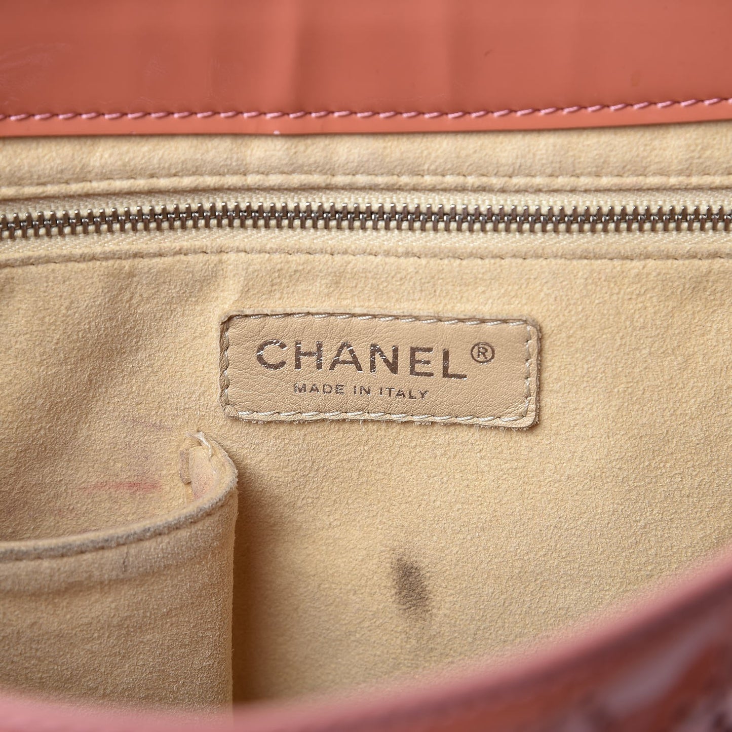 Patent Perforated CC No 5 Tote Coral