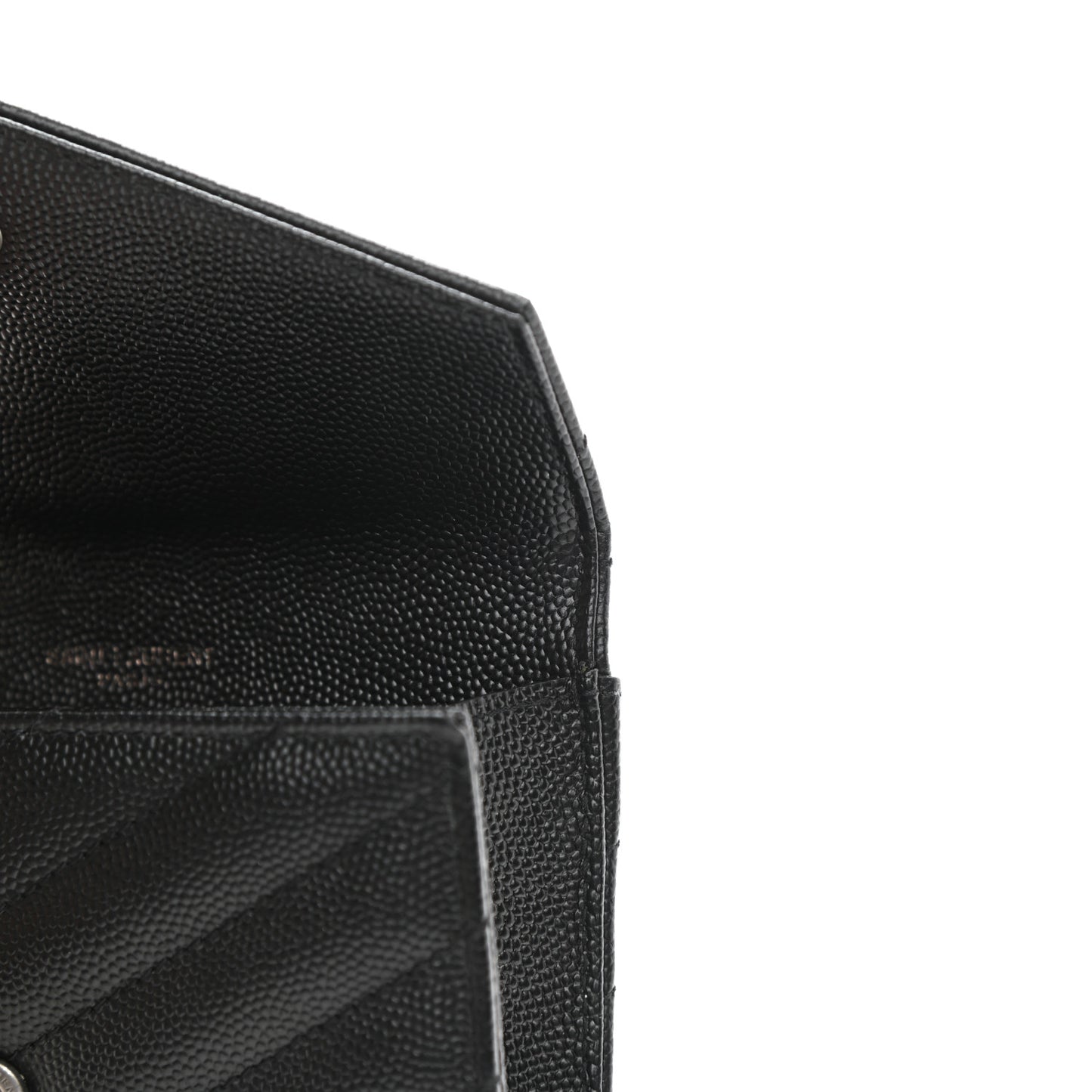 Grain De Poudre Matelasse Chevron Small Monochrome Monogram Envelope Wallet Black