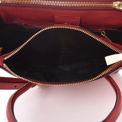Prada Glace Calfskin Twin Pocket Tote Fuoco 8 of 15