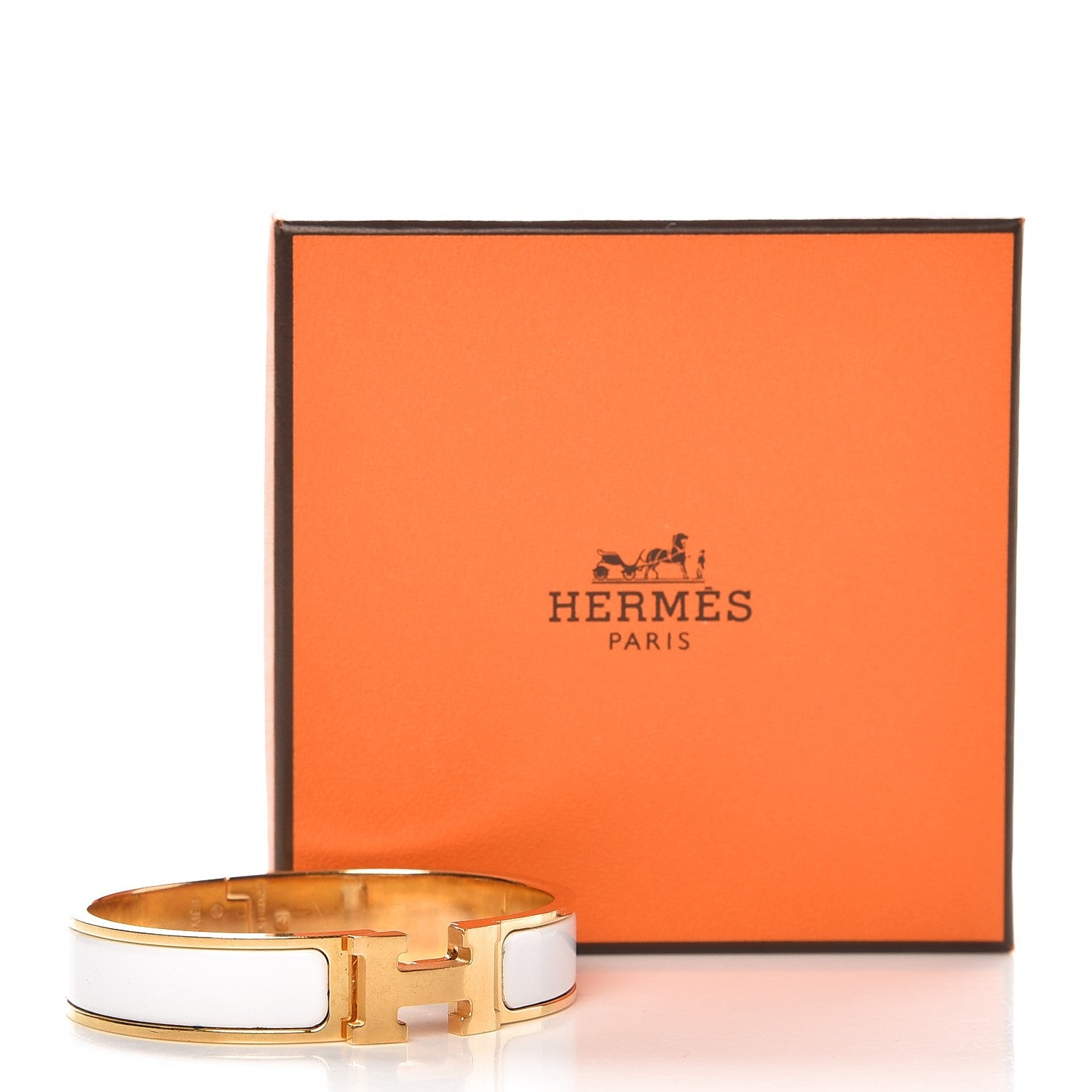 Hermes Enamel Narrow Clic Clac H Bracelet PM White 5 of 5