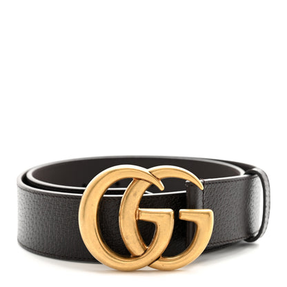 Gucci Textured Dollar Calfskin Double G 40mm Belt 80 32 Dark Cocoa 1 of 8