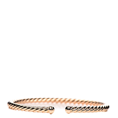 David Yurman 18K Rose Gold 4mm Cablespira Bracelet 1 of 4