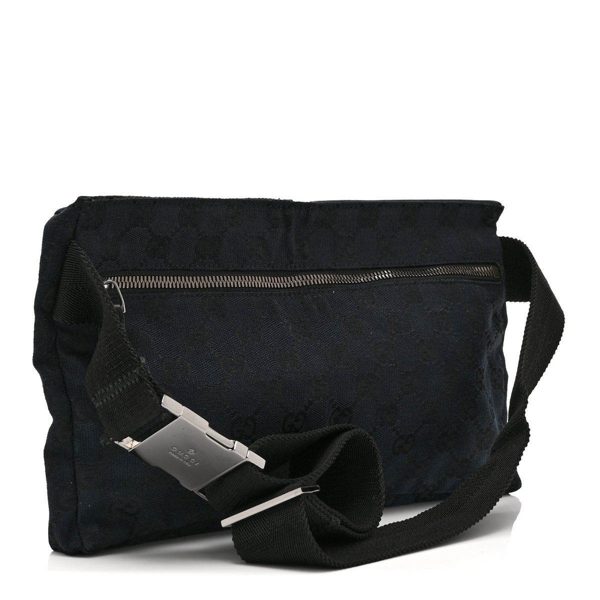 GG Monogram Double Pocket Belt Bag Black
