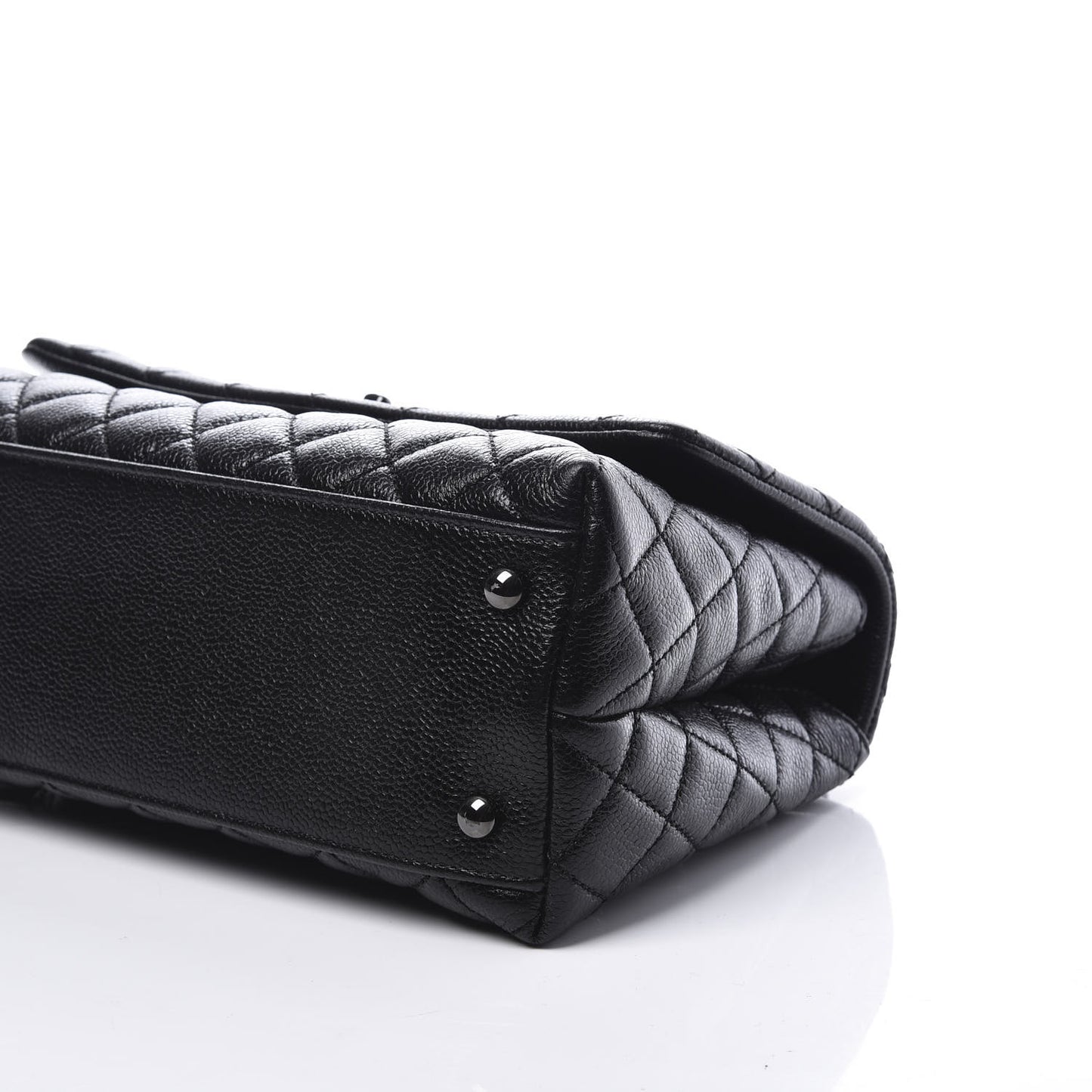Caviar Quilted Small Coco Handle Flap So Black