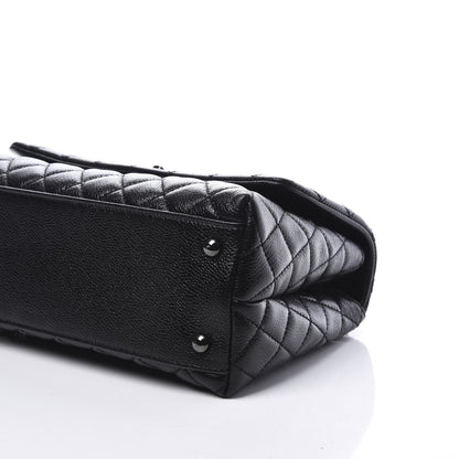 Chanel Caviar Quilted Small Coco Handle Flap So Black 6 of 10
