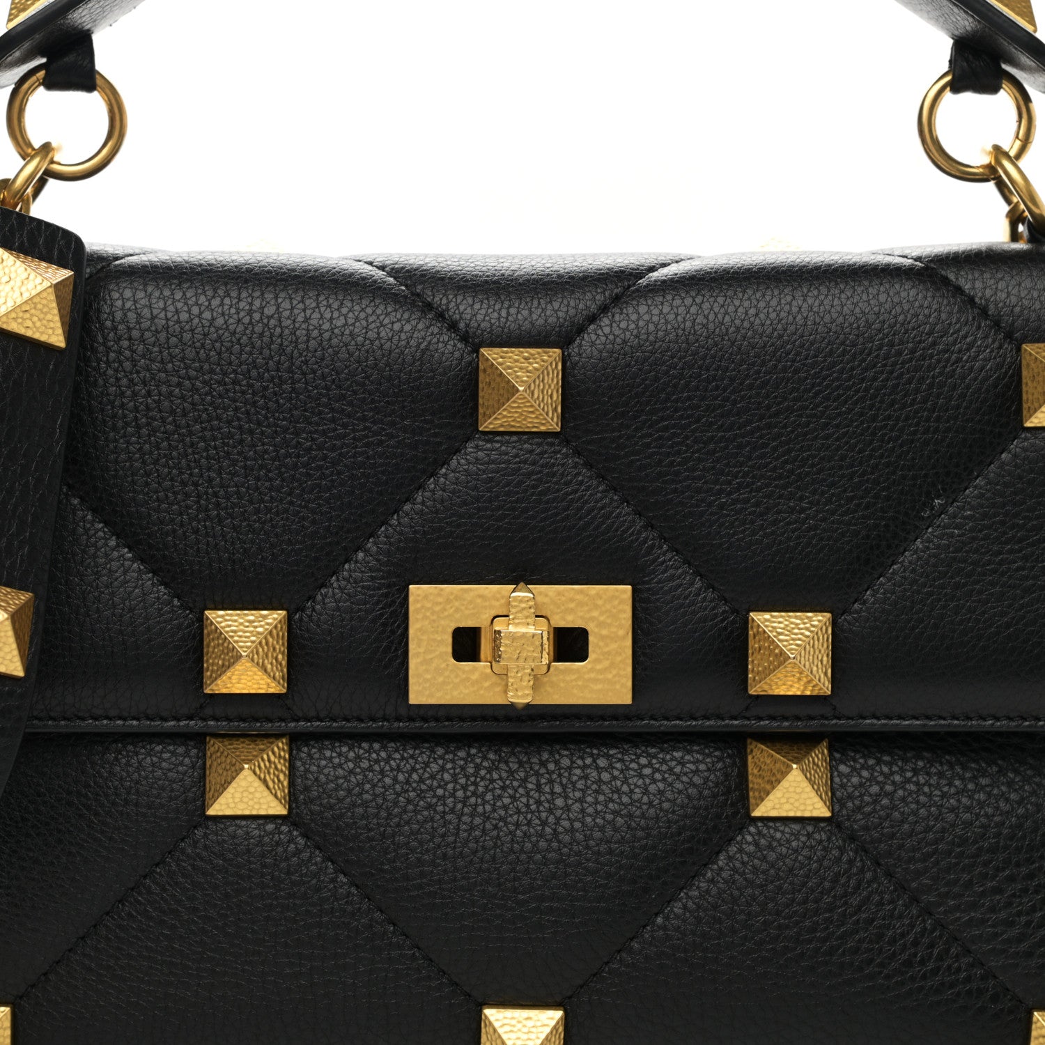 Valentino Garavani Nappa Large Roman Stud Shoulder Bag Black 6 of 8