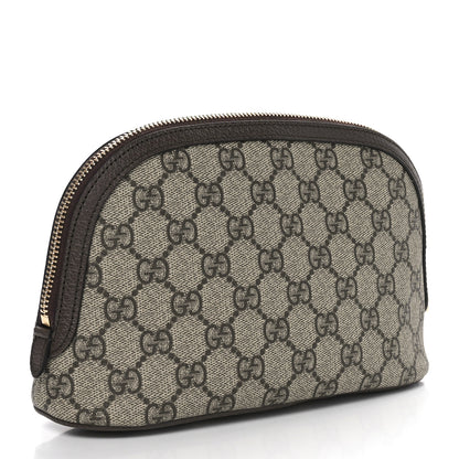 Gucci GG Supreme Monogram Textured Calfskin Web Large Ophidia Cosmetic Case Beige Ebony New Acero 3 of 11
