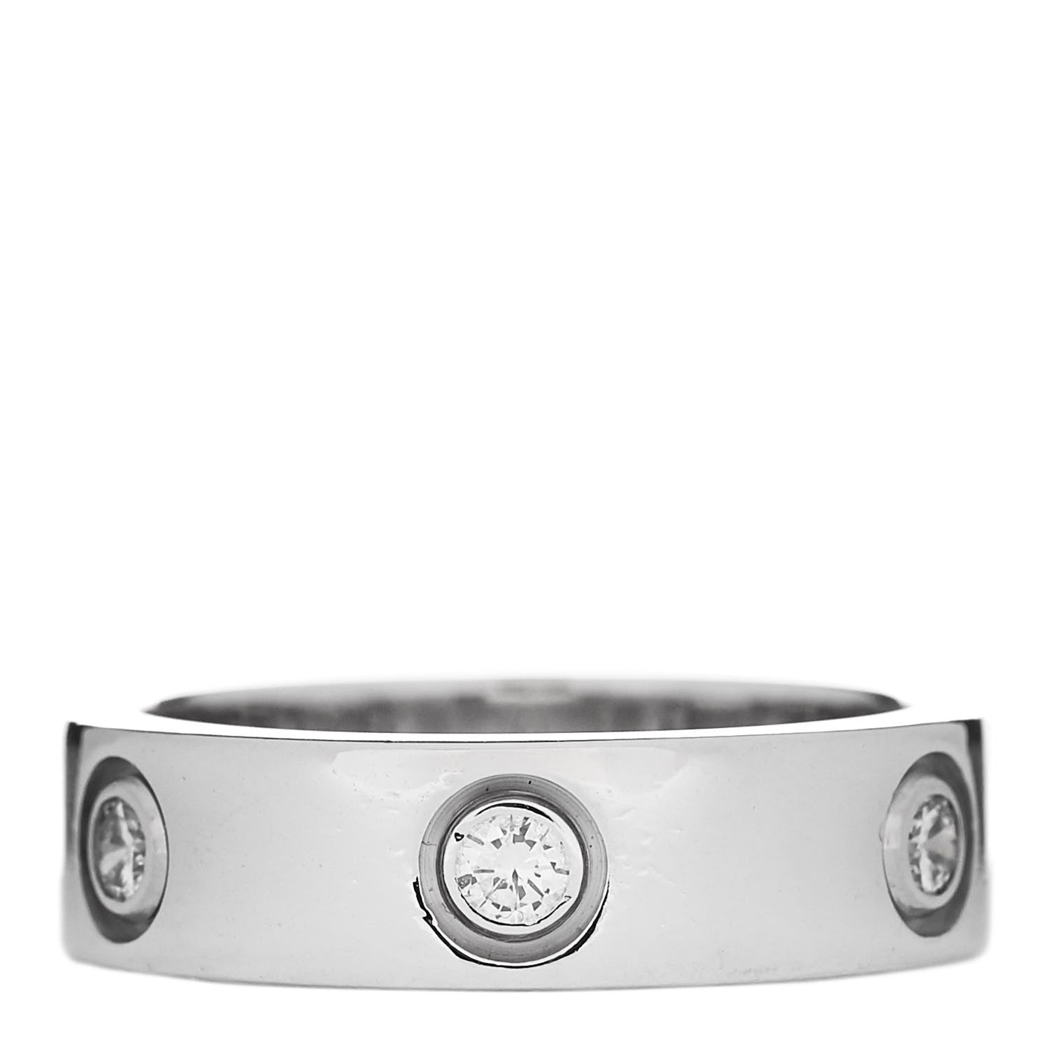 Cartier 18K White Gold 6 Diamond 5.5mm LOVE Ring 54 7 3 of 6