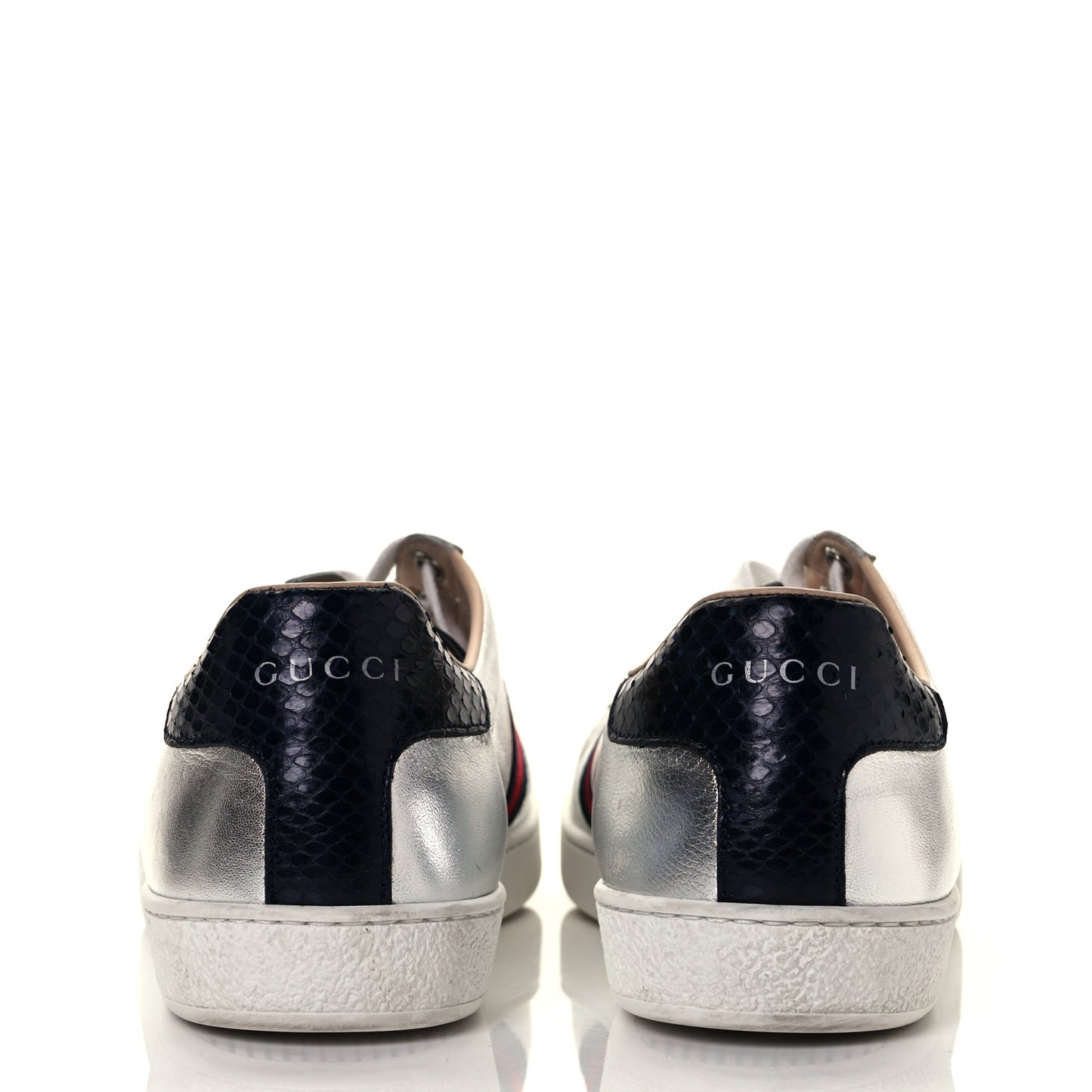 Metallic Nappa Silk Ayers Web Womens Ace Sneakers 39.5 Silver