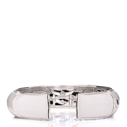 John Hardy Sterling Silver Enamel Bamboo Cuff M White 3 of 4