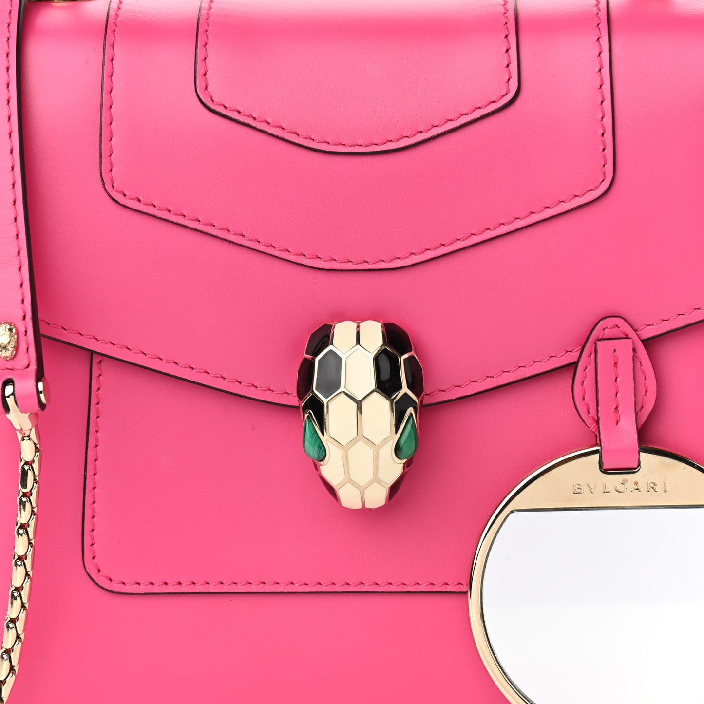 Calfskin Serpenti Forever Top Handle Pink