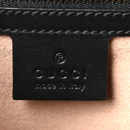 Gucci Calfskin Snakeskin GG Supreme Monogram Medium Osiride Top Handle Bag Black 6 of 10