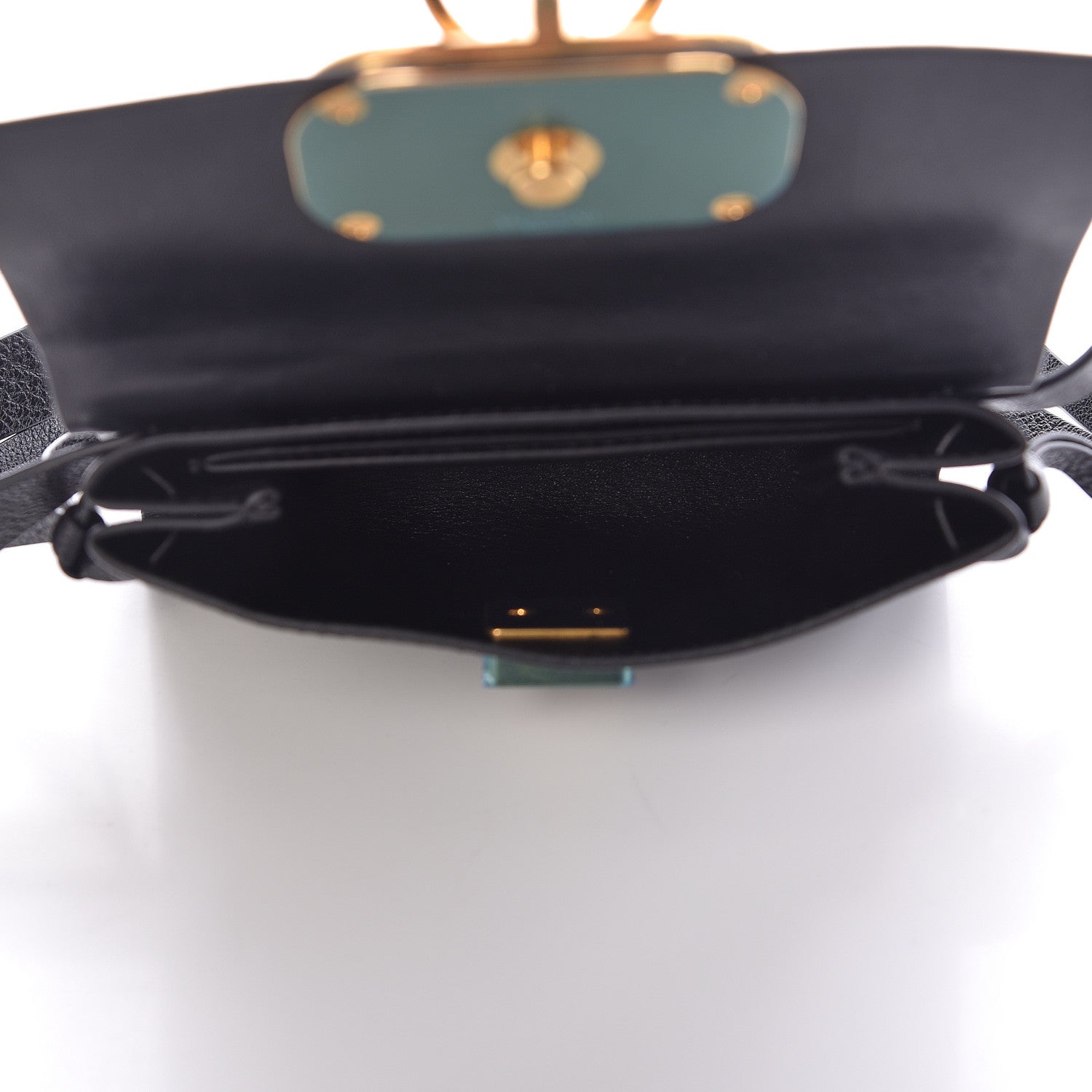 Valentino Garavani Textured Patent Calfskin VRing Belt Bag Black 5 of 9
