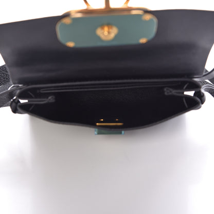 Valentino Garavani Textured Patent Calfskin VRing Belt Bag Black 5 of 9