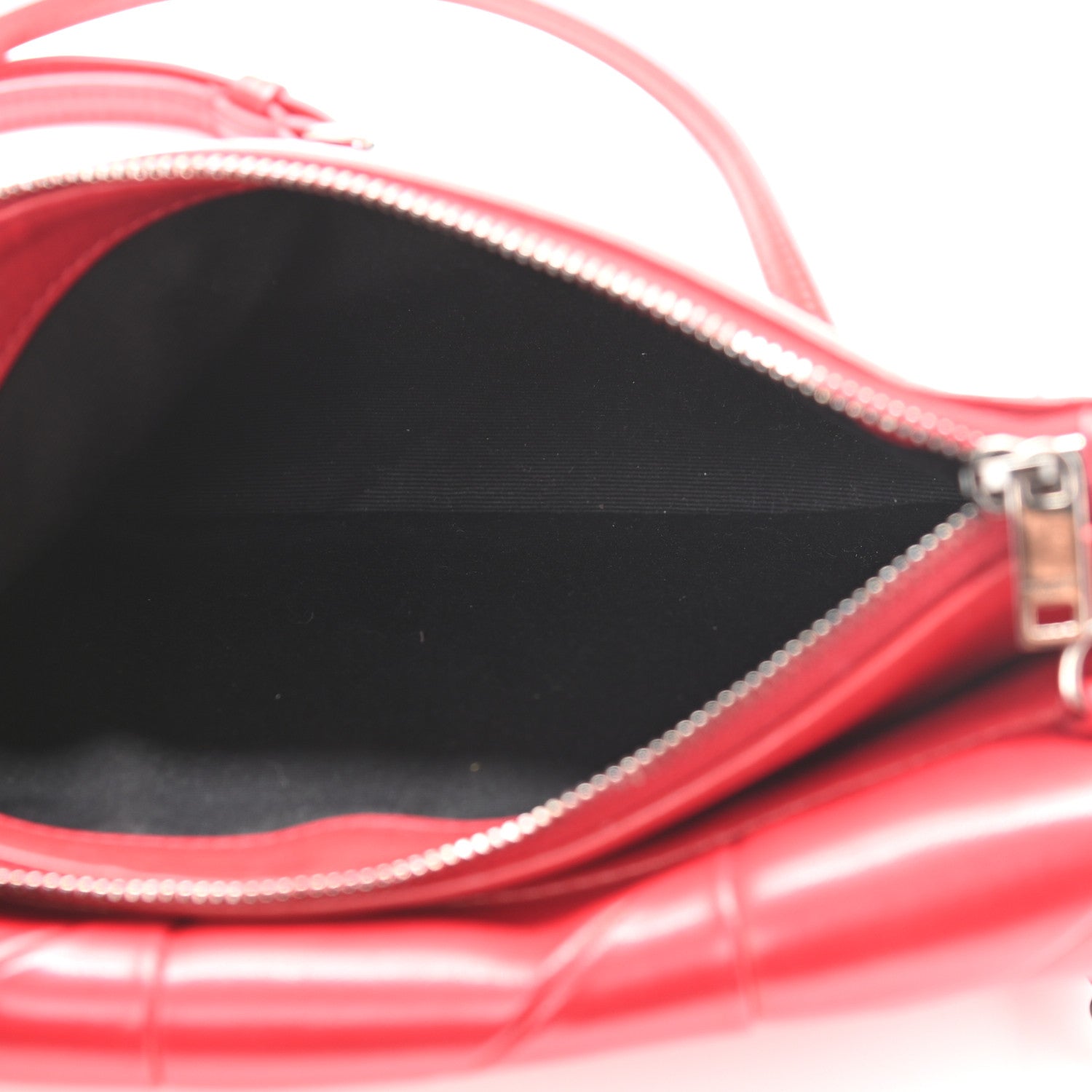 Saint Laurent Lambskin Patchwork Monogram Jamie Chain Wallet Red 5 of 13