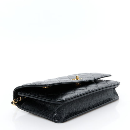 Chanel Caviar Quilted CC Turnlock Wallet On Chain WOC Black 4 of 12