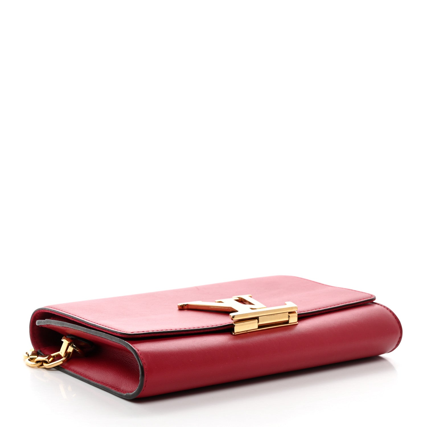 Louis Vuitton Calfskin Chain Louise MM Red 4 of 12