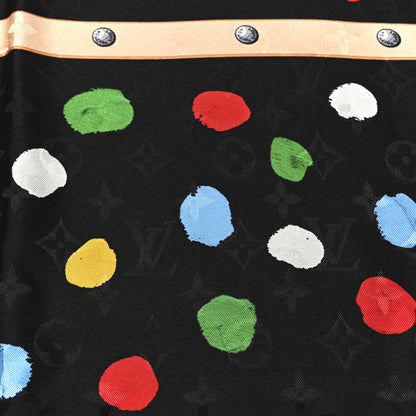 Louis Vuitton LV X YK Silk Monogram Dots Square Scarf 90 Black 3 of 4
