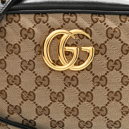 Gucci Monogram Matelasse Diagonal Small GG Marmont Chain Shoulder Bag Beige Black 8 of 10