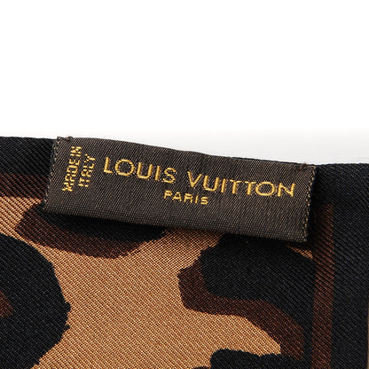 Louis Vuitton Silk Leopard Bandeau Scarf Marron 4 of 4