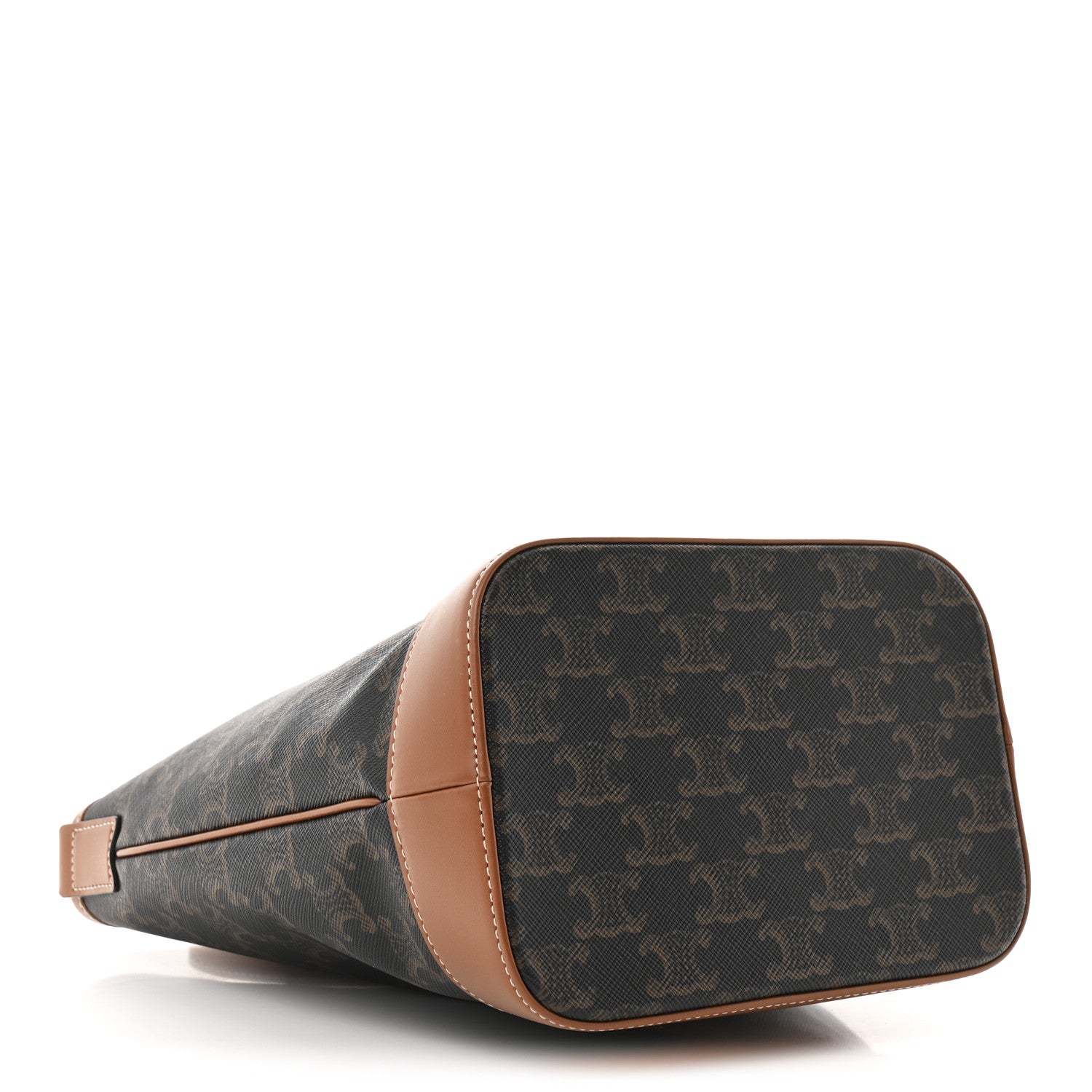 Celine Triomphe Canvas Calfskin Small Bucket Bag Tan 4 of 10