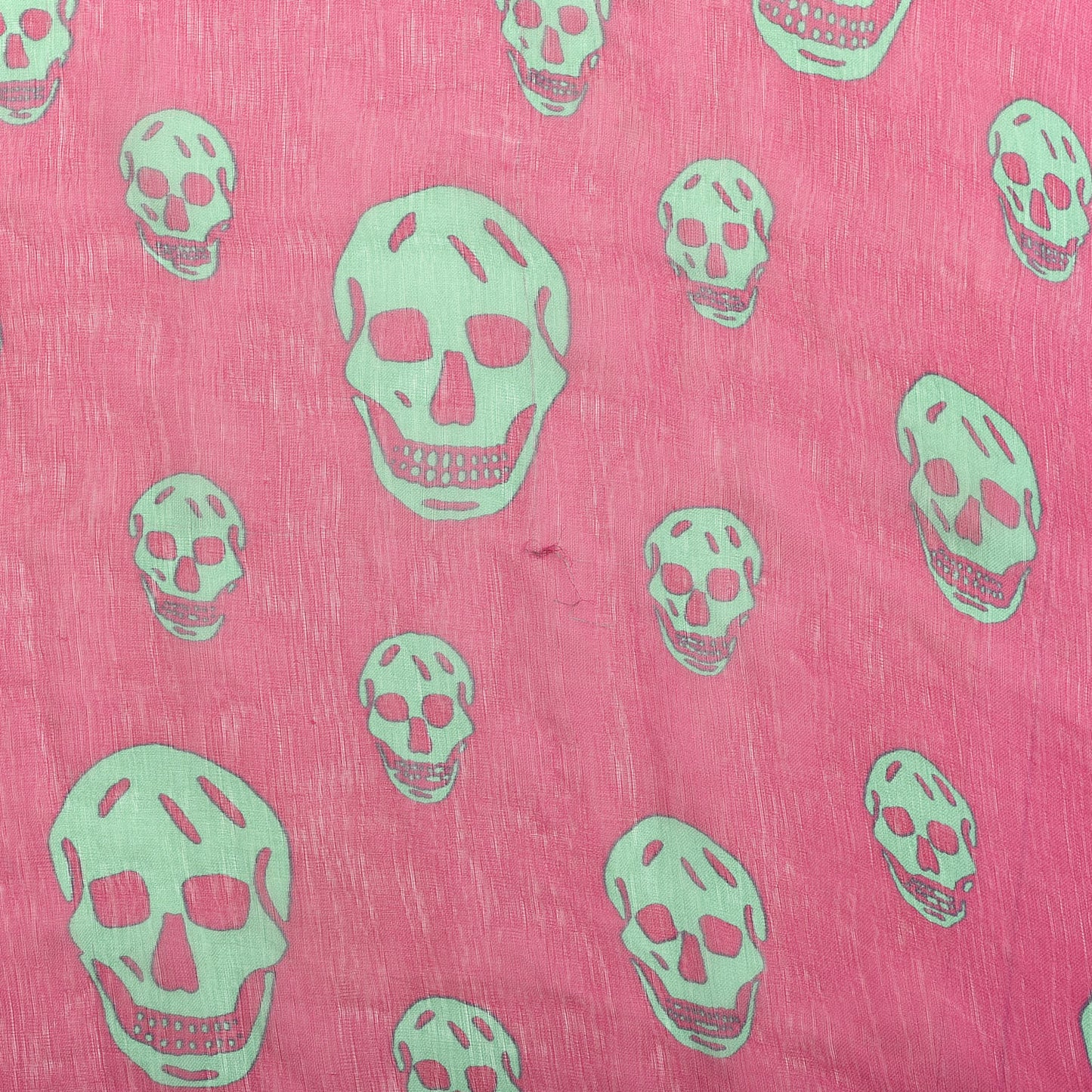 Silk Chiffon Skull Scarf Pink Green