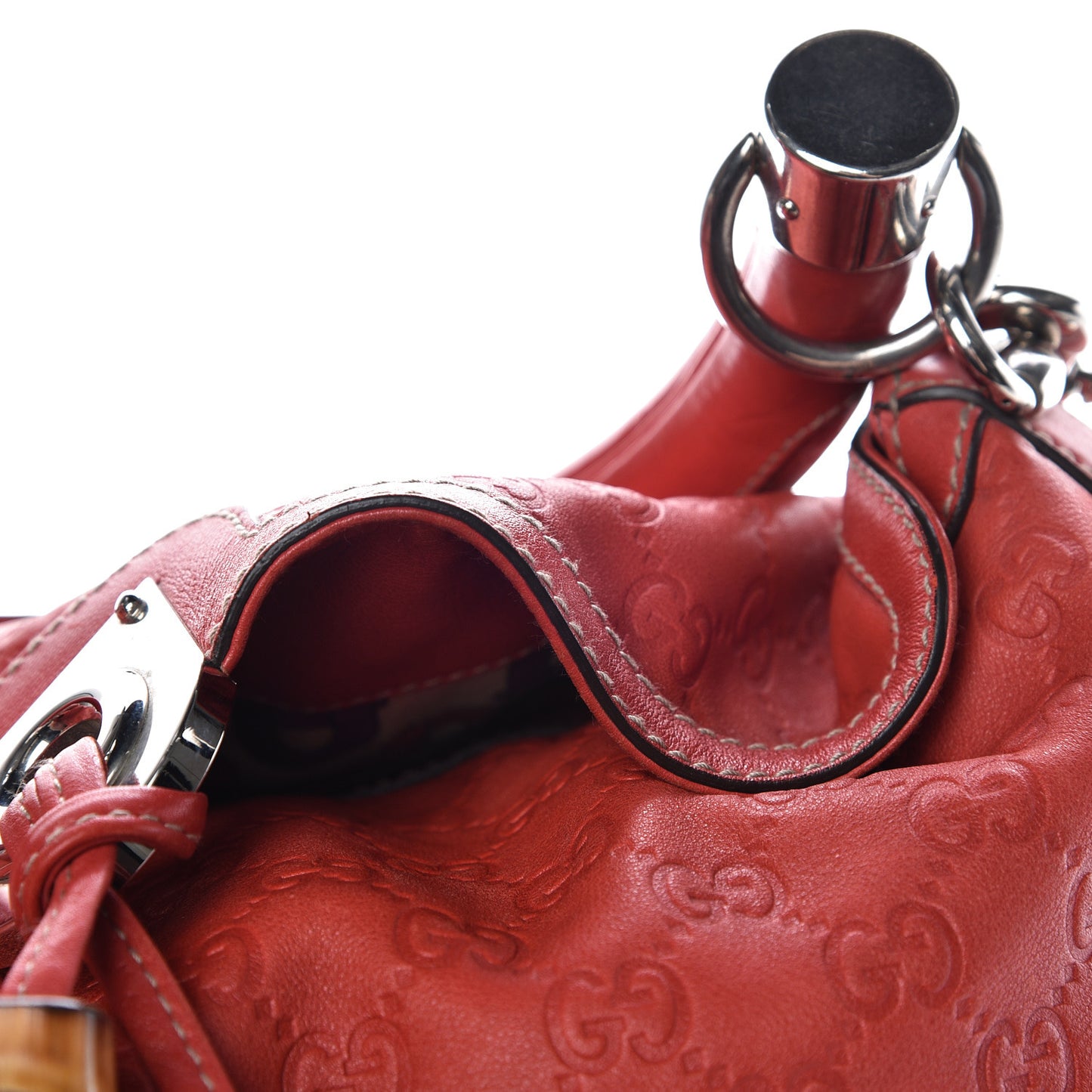 Guccissima Large Indy Top Handle Hobo Red