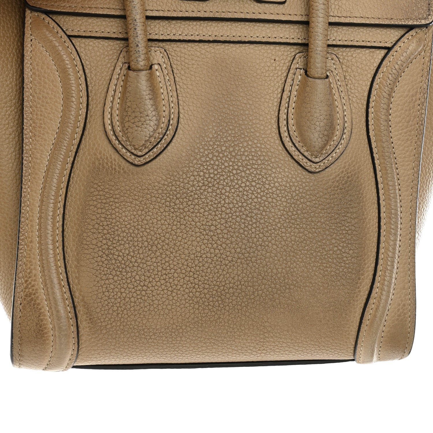 Celine Drummed Calfskin Nano Luggage Dune 14 of 15
