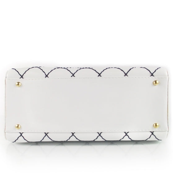 Chanel Leather Diamond Stitch Surpique Bowler 5 of 10
