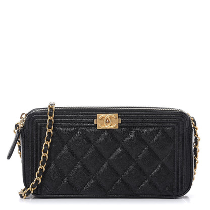 Chanel Caviar Quilted Small Boy Clutch With Chain Black 1 of 10