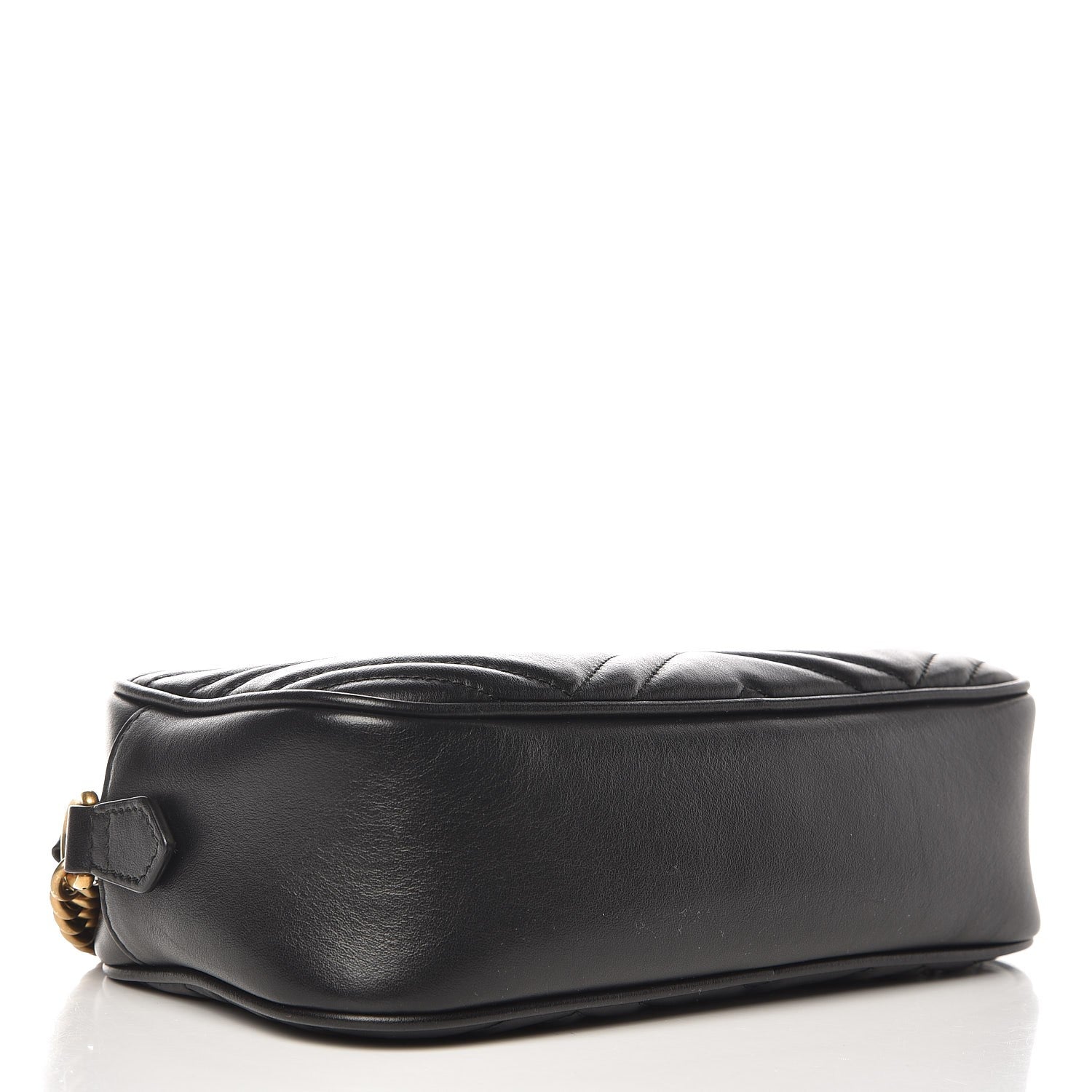Gucci Calfskin Matelasse Small GG Marmont Chain Shoulder Bag Black 4 of 9