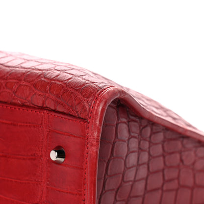 Balenciaga Crocodile Classic Silver Hardware Work Red 11 of 11