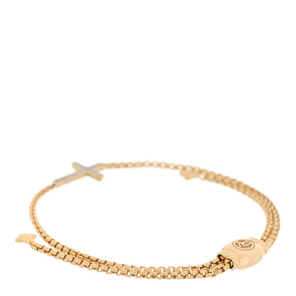 David Yurman 18K Yellow Gold Diamond Petite Pave Cross Chain Bracelet 2 of 3