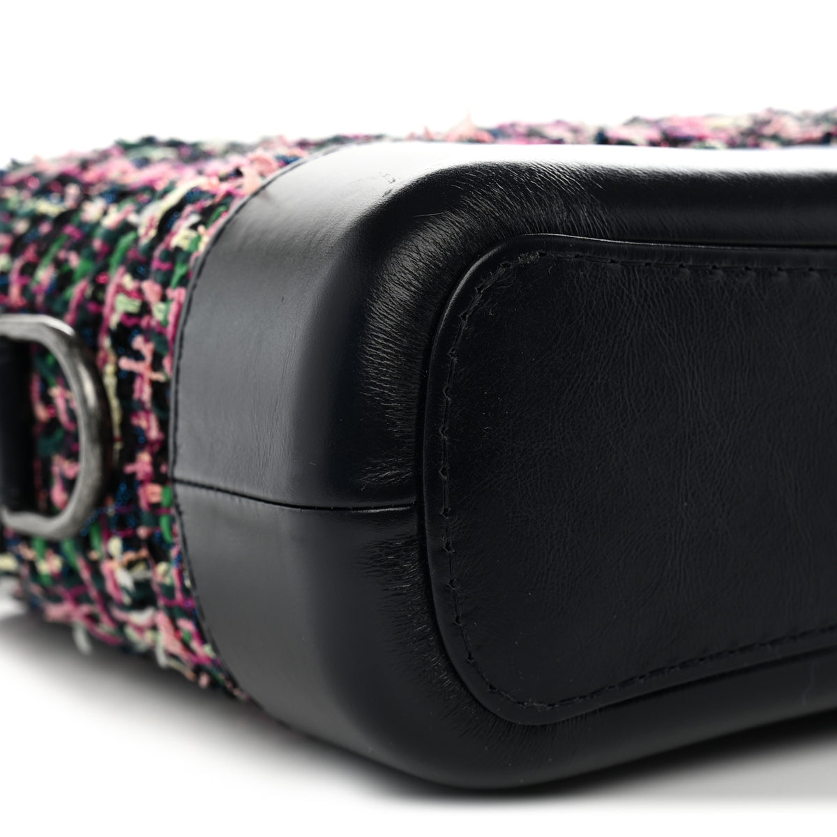 Tweed Calfskin Small Gabrielle Hobo Navy Blue Multicolor