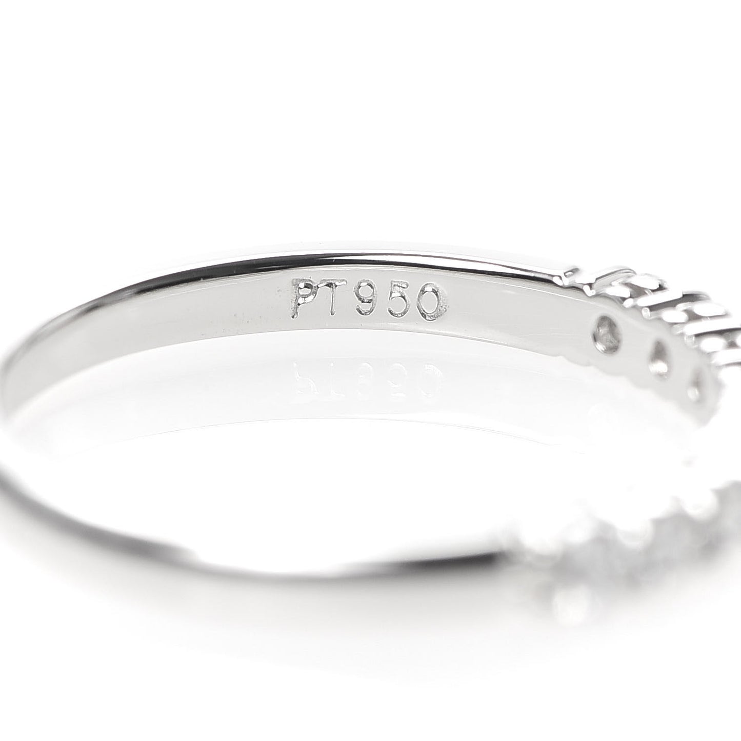 Platinum Diamond .27ct 2.2mm Half Circle Embrace Band Ring 50 5.25