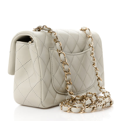 Chanel Lambskin Quilted Mini Rectangular Flap Grey 3 of 12