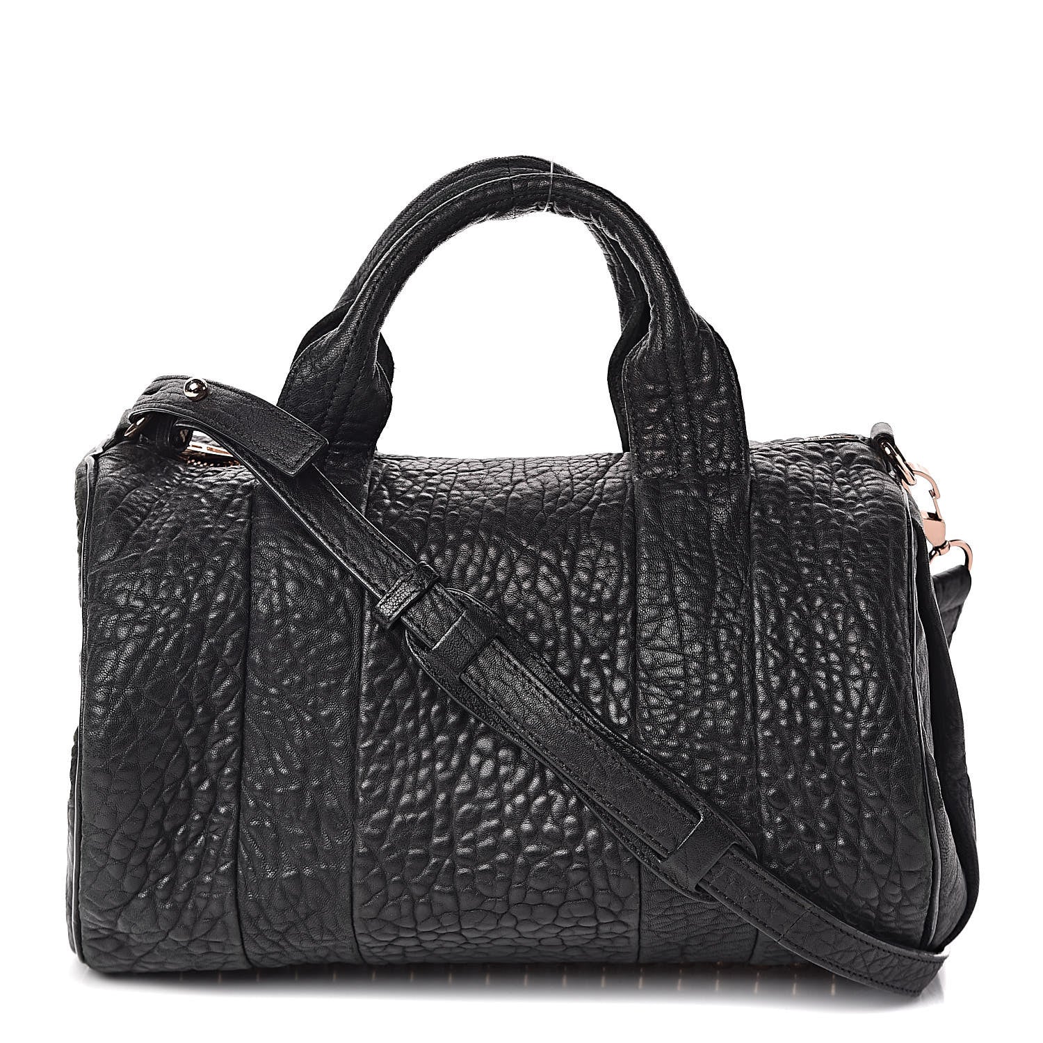 Alexander Wang Pebbled Lambskin Rocco Black Rose Gold Hardware 1 of 11