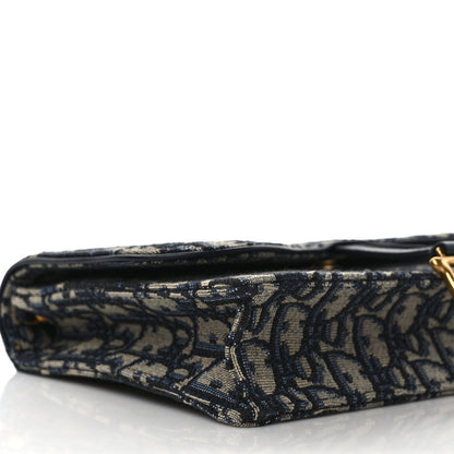 Christian Dior Oblique Saddle Chain Pouch Blue 7 of 9