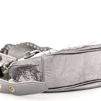 Balenciaga Metallic Agneau Arena Le Cagole Shoulder Bag XS Silver 9 of 10