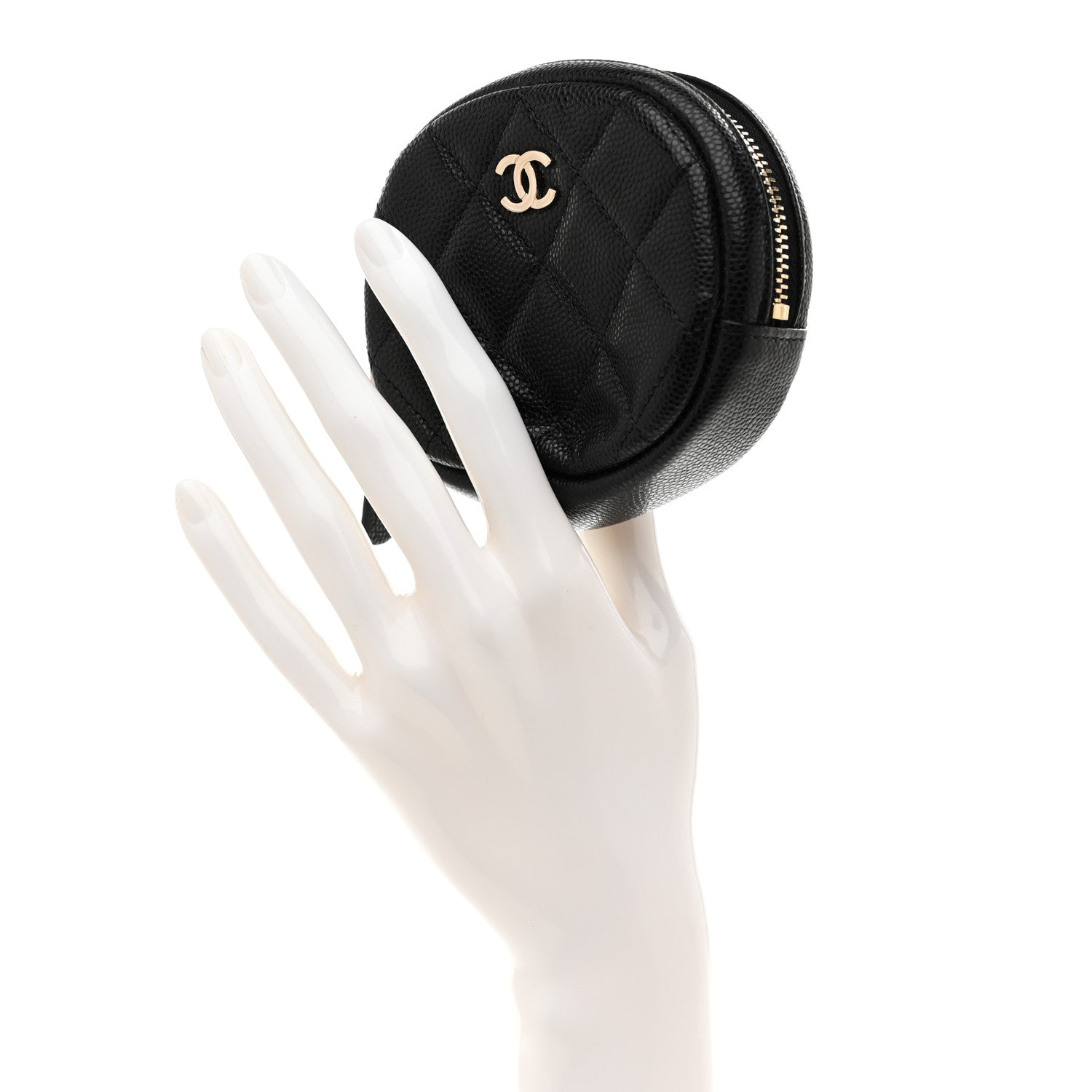 Chanel Caviar Quilted Zip Around Classic Coin Purse Black 2 of 8