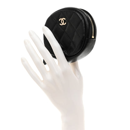 Chanel Caviar Quilted Zip Around Classic Coin Purse Black 2 of 8