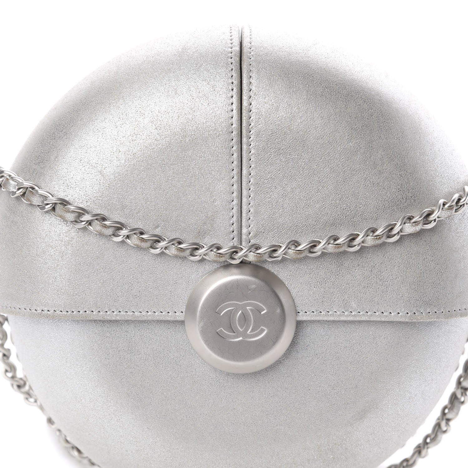Chanel Metallic Lambskin Evening In the Air Bag Silver 9 of 9