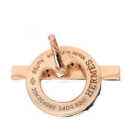 Hermes 18K Rose Gold Diamond Finesse Earrings 4 of 5
