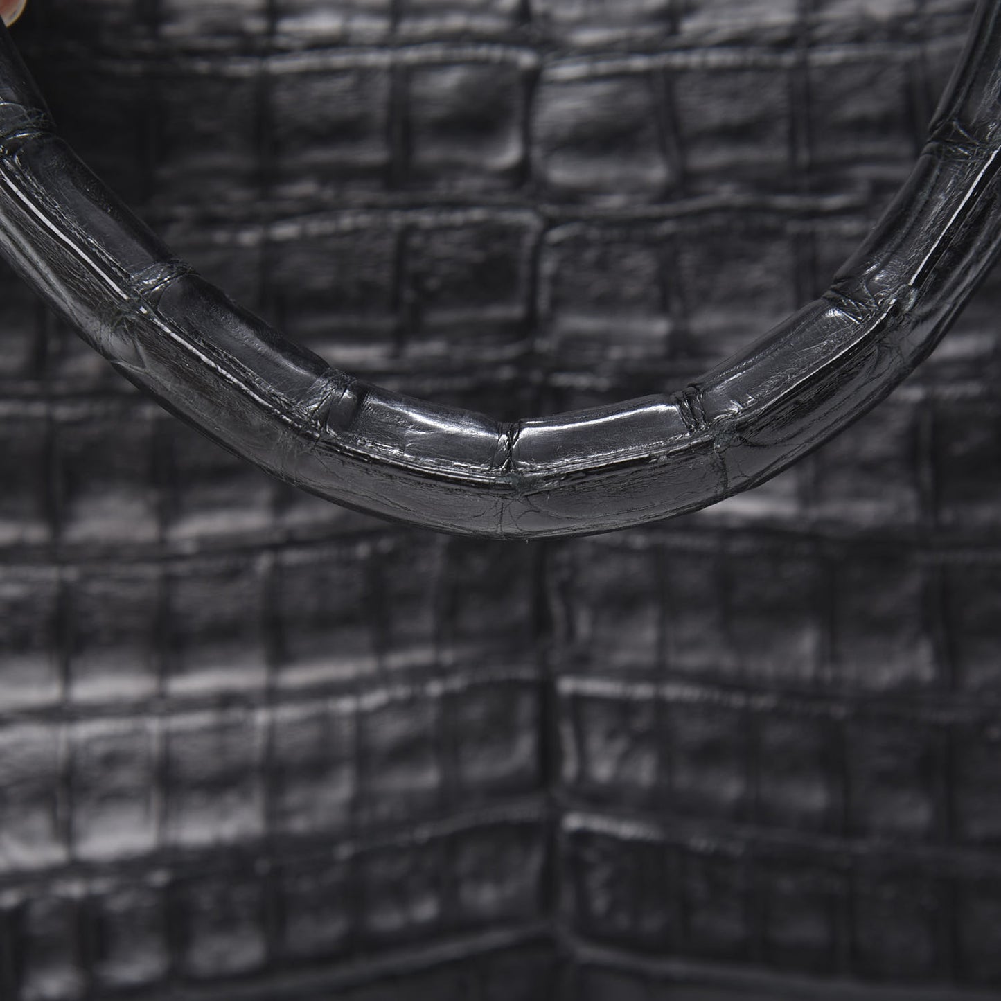 Crocodile Calf Hair Leopard Print Satchel Black