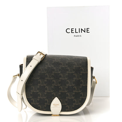 Celine Triomphe Canvas Medium Folco Bag White 10 of 10