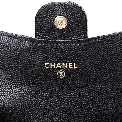 Chanel Caviar Quilted Flap Card Holder Chain Wristlet Black 6 of 8