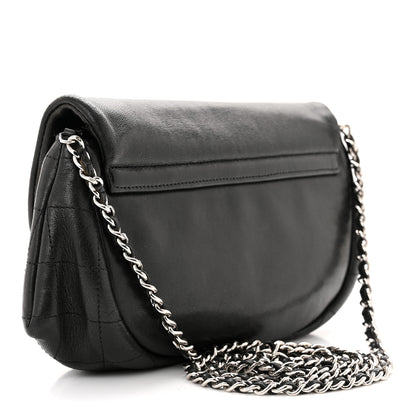 Chanel Lambskin Half Moon Wallet On Chain WOC Black 3 of 11