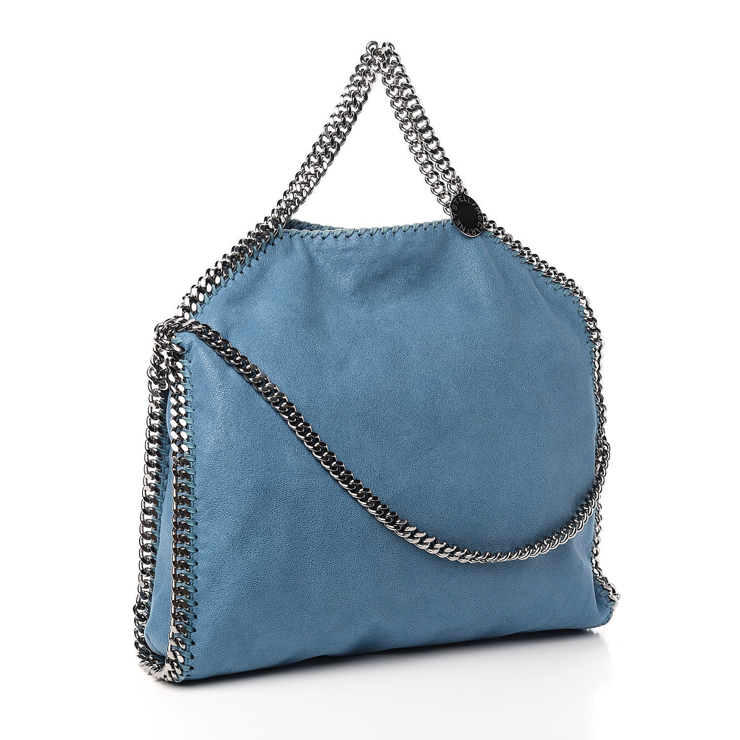 Stella McCartney Shaggy Deer Falabella Fold Over Tote Blue 3 of 10